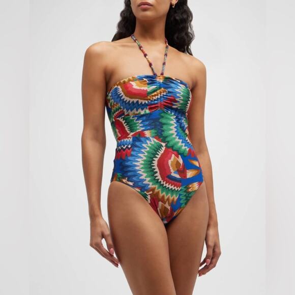 FARM Rio Other - Farm Rio Chevron Toucans Halter Neck One-Piece Bathing Suit Swimsuit NEW Size S
